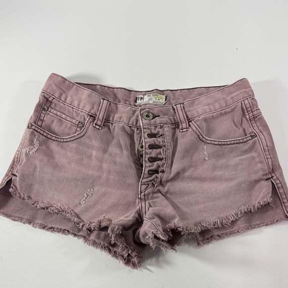 Free People Pants - Free People Women's Distressed Pink Shorts Size 24